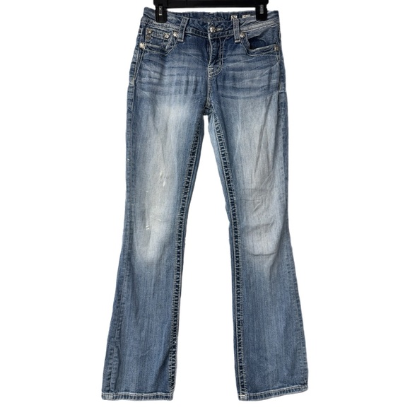 Miss Me - Mid-Rise Easy Boot Jeans - Fleur-de-Lis Embroidery - Size 26 - Picture 8 of 8